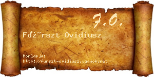 Fürszt Ovidiusz névjegykártya